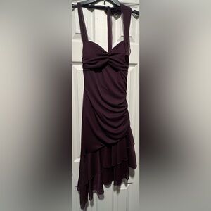 My Michelle Plum Ruffled High-Low Dress